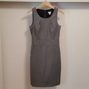 J. Crew Factory Suit grey wool blend sleeveless dress. Size 4.